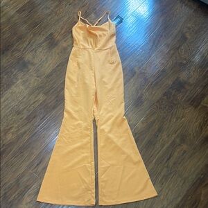 PrettyLittleThing Orange Spaghetti Strap Jumpsuit